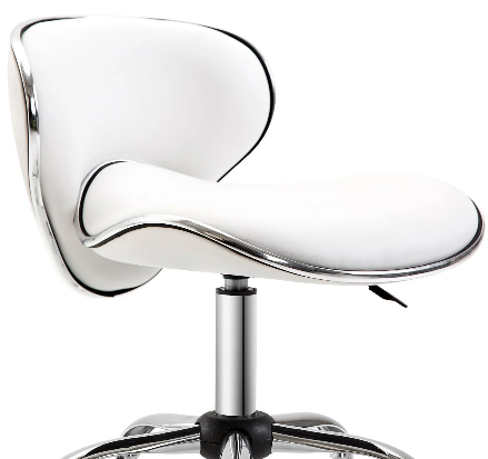 Leather Swivel Salon Stool with Backrest