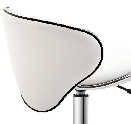 Leather Swivel Salon Stool with Backrest