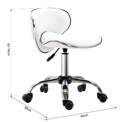 Leather Swivel Salon Stool with Backrest