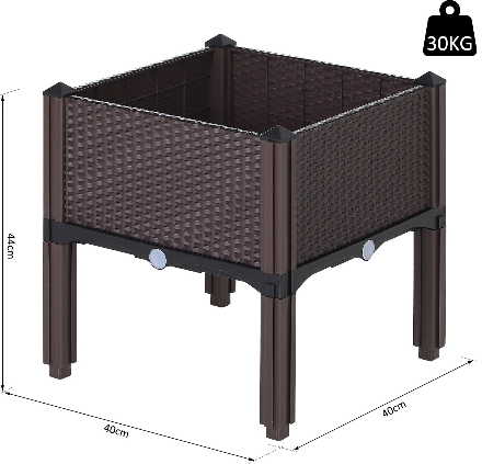 Outdoor Rattan-effect Garden Planter Box