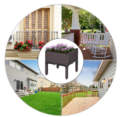 Outdoor Rattan-effect Garden Planter Box