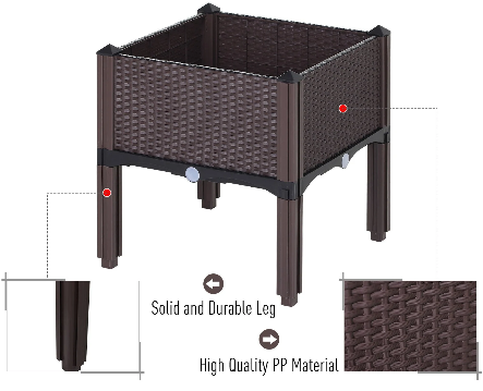 Outdoor Rattan-effect Garden Planter Box