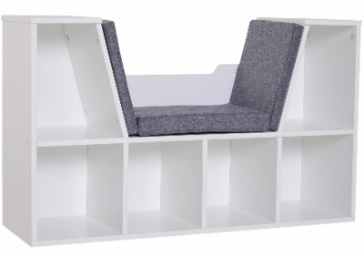 Bookcase Storage With Padded Foam Seat