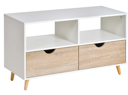 Particle Board TV Media Unit With Shelves &amp; Drawers