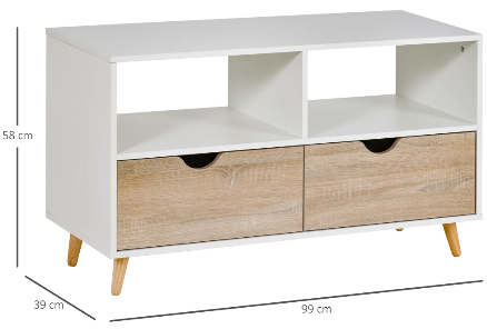 Particle Board TV Media Unit With Shelves &amp; Drawers