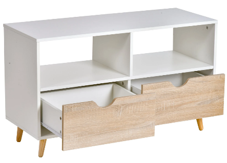 Particle Board TV Media Unit With Shelves &amp; Drawers
