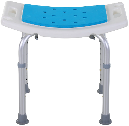 Non-Slip Bathroom Stool With Adjustable Height Legs