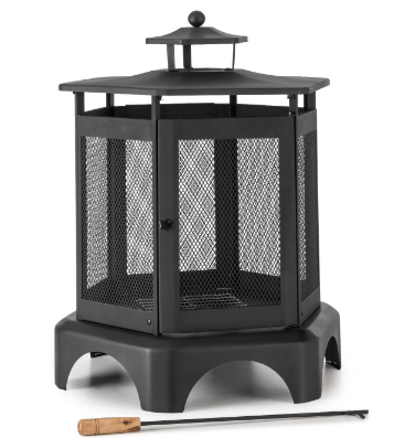 Garden Fireplace Fire Bowl with Spark Protection – Outdoor Fire Pit for Patio, Backyard, and Garden Heating