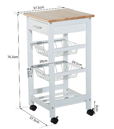 Kitchen Trolley With Metal Baskets