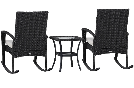 Garden Furniture Rocking Chair Set – Comfortable Outdoor Patio Chairs with Cushions and Durable Weather-Resistant Frame
