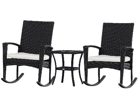 Garden Furniture Rocking Chair Set – Comfortable Outdoor Patio Chairs with Cushions and Durable Weather-Resistant Frame