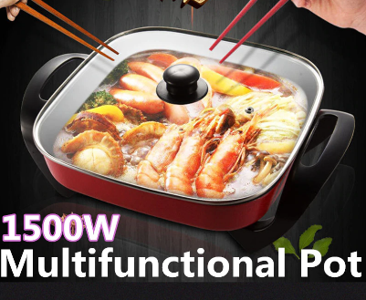 Electric Cooker Heating Pan and Hotpot Food Steamer – Multi-Function Appliance for Steaming, Cooking, and Hotpot