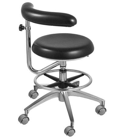 PU Leather Assistant Stool/Chair With 360 Degree Rotation, Armrest, Adjustable Height