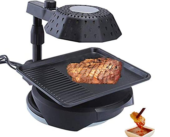 Indoor Electric Barbecue Grill BBQ Pan for Smokeless Cooking and Indoor Entertaining