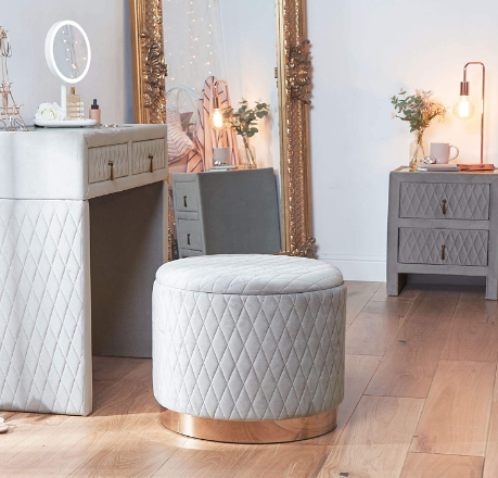 Ottoman Storage Stool, Footstool with Lid