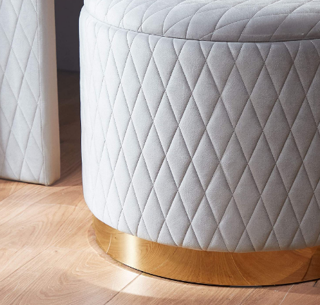 Ottoman Storage Stool, Footstool with Lid