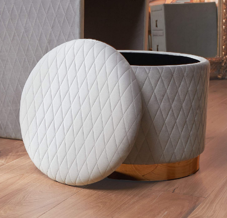 Ottoman Storage Stool, Footstool with Lid