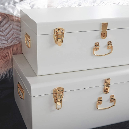 Set of 2 Large Stackable Storage Trunks