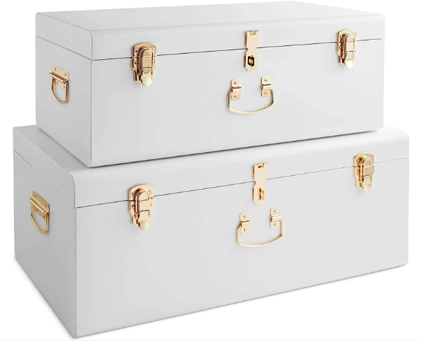 Set of 2 Large Stackable Storage Trunks