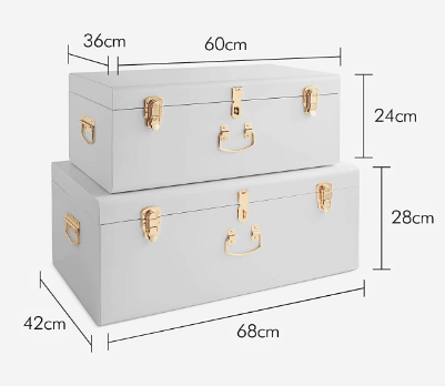 Set of 2 Large Stackable Storage Trunks