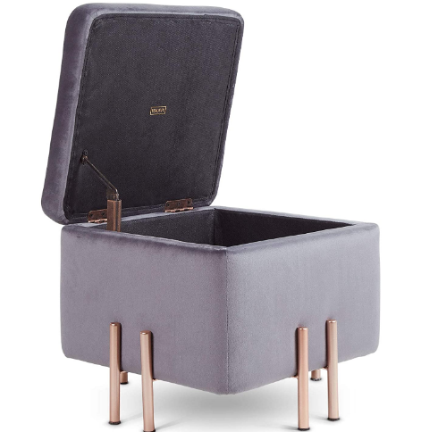 Ottoman Cube Footrest, Footstool With Soft-close Mechanism