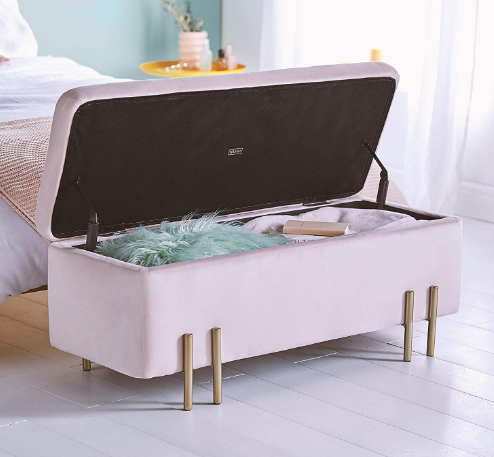 Ottoman Bench Chaise Longue Footrest, Footstool With Internal Storage