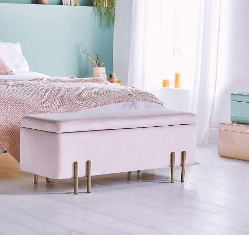 Ottoman Bench Chaise Longue Footrest, Footstool With Internal Storage
