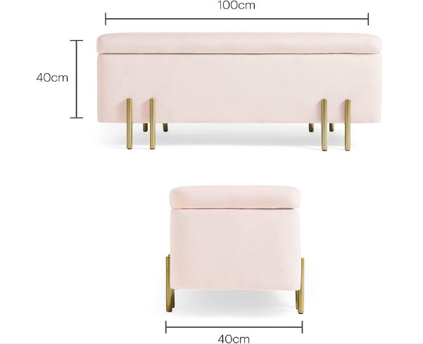 Ottoman Bench Chaise Longue Footrest, Footstool With Internal Storage
