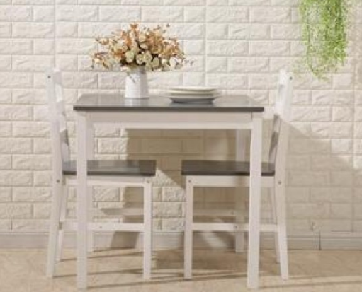 Modern Design Dining Table With 2 Chairs