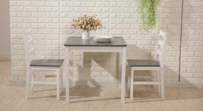 Modern Design Dining Table With 2 Chairs