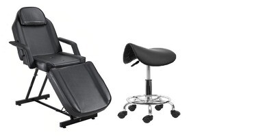 Thick Padded Massage Bed with Stool, Comfortable Beauty Balance Bed for Salon and Home Use