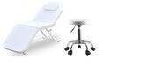 Foldable Salon Massage Bed Table With Headrest Support Carry Bag &amp; Stool For Salon Home