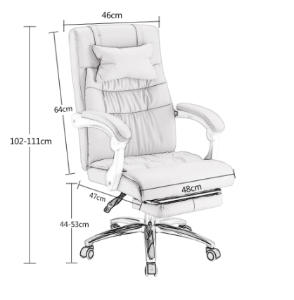 Executive Computer Chair for Home and Office – Adjustable Backrest with Footrest for Enhanced Comfort and Ergonomic Support