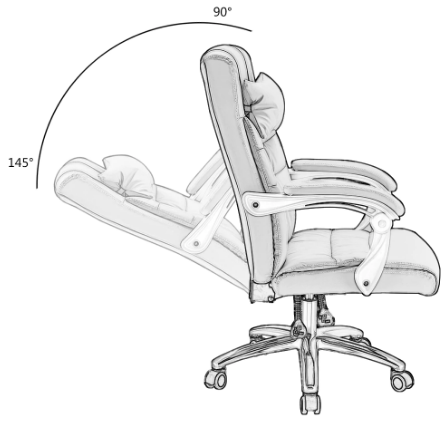Executive Computer Chair for Home and Office – Adjustable Backrest for Ergonomic Comfort and Support