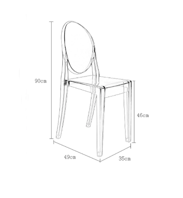 Clear Modern High-Quality PC Plastic Dining Chair with Sturdy Design for Home and Office