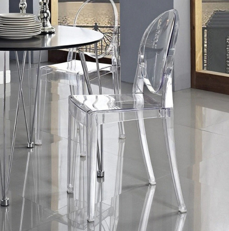 Clear Modern High-Quality PC Plastic Dining Chair with Sturdy Design for Home and Office
