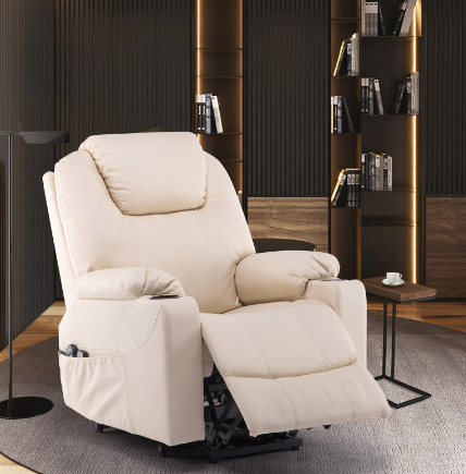Electric Faux Leather Massage Recliner Chair with Heat and Vibration – Relaxing Heated Massage Chair for Home and Office Use