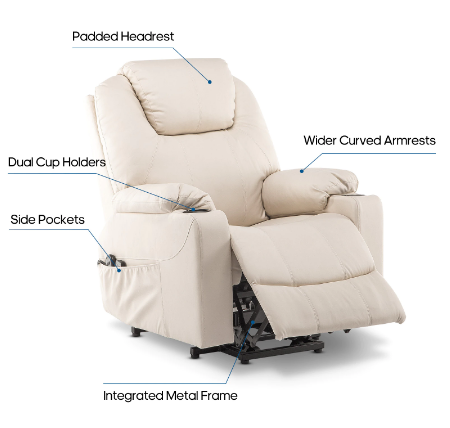 Electric Faux Leather Massage Recliner Chair with Heat and Vibration – Relaxing Heated Massage Chair for Home and Office Use
