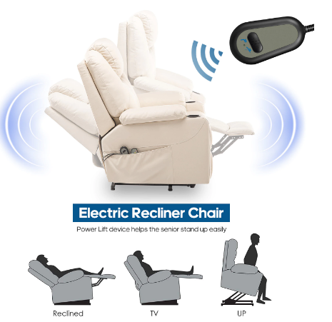 Electric Faux Leather Massage Recliner Chair with Heat and Vibration – Relaxing Heated Massage Chair for Home and Office Use