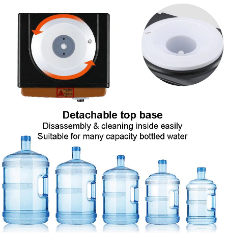 Electric 3-Mode Desktop Water Dispenser, designed for home or office use. Features hot, cold, and room temperature settings for convenience and ease. Compact and efficient.