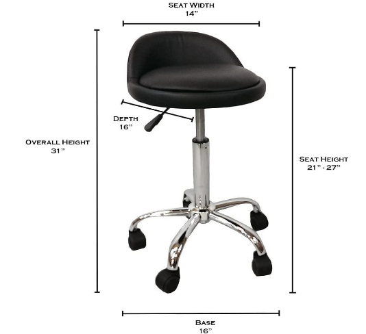 Massage Hydraulic Salon Stool with Height Adjustable Gas Pressure Spring 5 Wheels