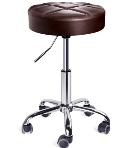 Swivel 360 Degrees Rolling Caster Wheels Stool Adjustable Height For Office, Spa, Beauty Studio Leader Accessories Swivel Stool, Height-Adjustable Rolling