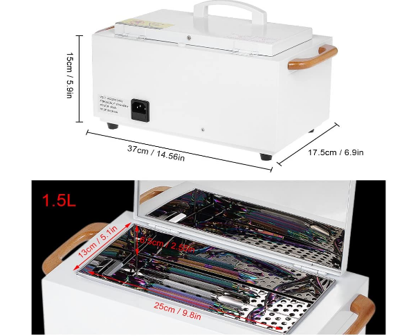 Salon Barber Equipment High Temperature Sterilizer Metal Tool Cleaner With Automatic Timer Control
