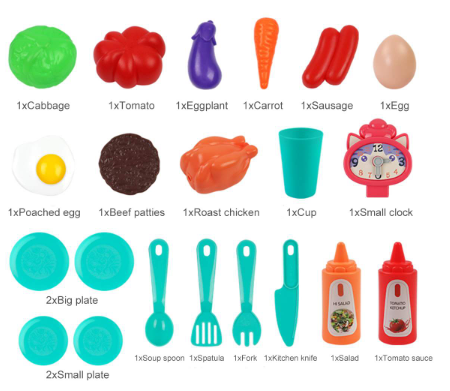Role Play Kids Pretend Play Kitchen Set Chef Cooking Game Mini Cookware Spray Light Toy With Water Function, Cooking Sound e.t.c