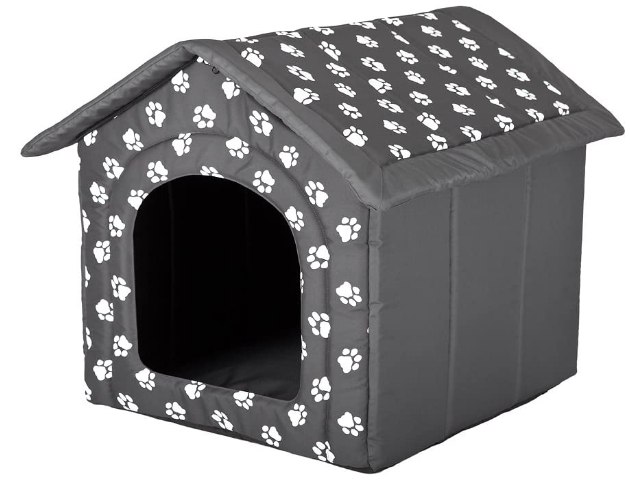 Waterproof Dog House Hut with Paws Removable Roof Size of Dog Kennel: 4 Strong Cordura Fabric, 60x55 cm, EU Product; Machine Washable 30°C; Scratch-Resistant