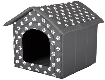 Waterproof Dog House Hut with Paws Removable Roof