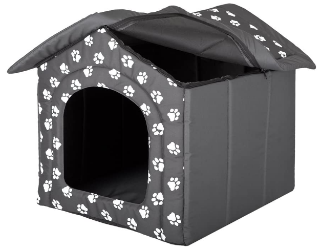 Waterproof Dog House Hut with Paws Removable Roof Size of Dog Kennel: 4 Strong Cordura Fabric, 60x55 cm, EU Product; Machine Washable 30°C; Scratch-Resistant