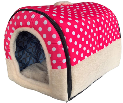 Washable Non-slip Foldable 2 in 1 Pet House with Removable Cushion Detachable Cashmere Mattress