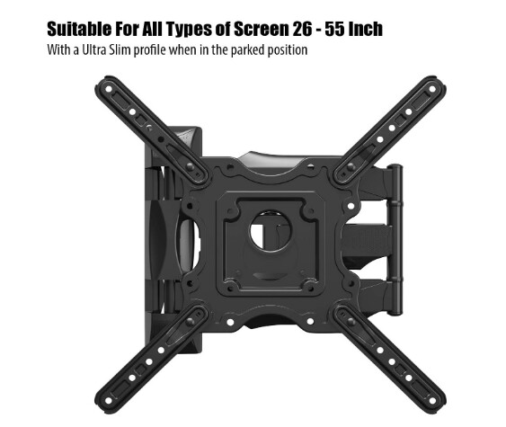 Ultra Slim Tilt Swivel TV Wall Bracket Mount For 24-55 Inch LED LCD Plasma &amp; Curved Screens Wider Viewing Angles