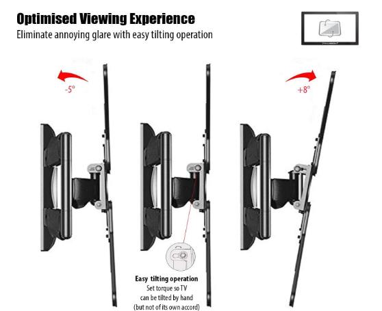 Ultra Slim Tilt Swivel TV Wall Bracket Mount For 24-55 Inch LED LCD Plasma &amp; Curved Screens Wider Viewing Angles